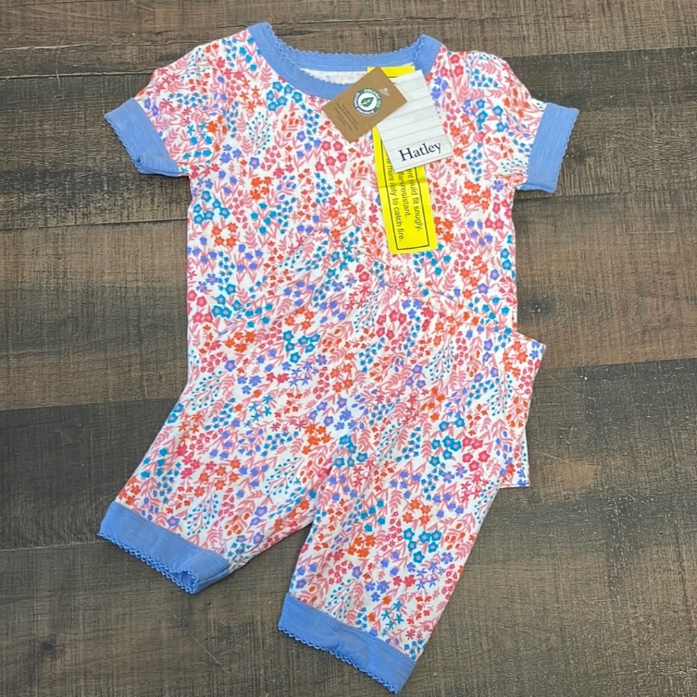 Girls size 2T Hatley short sleeve floral pajamas